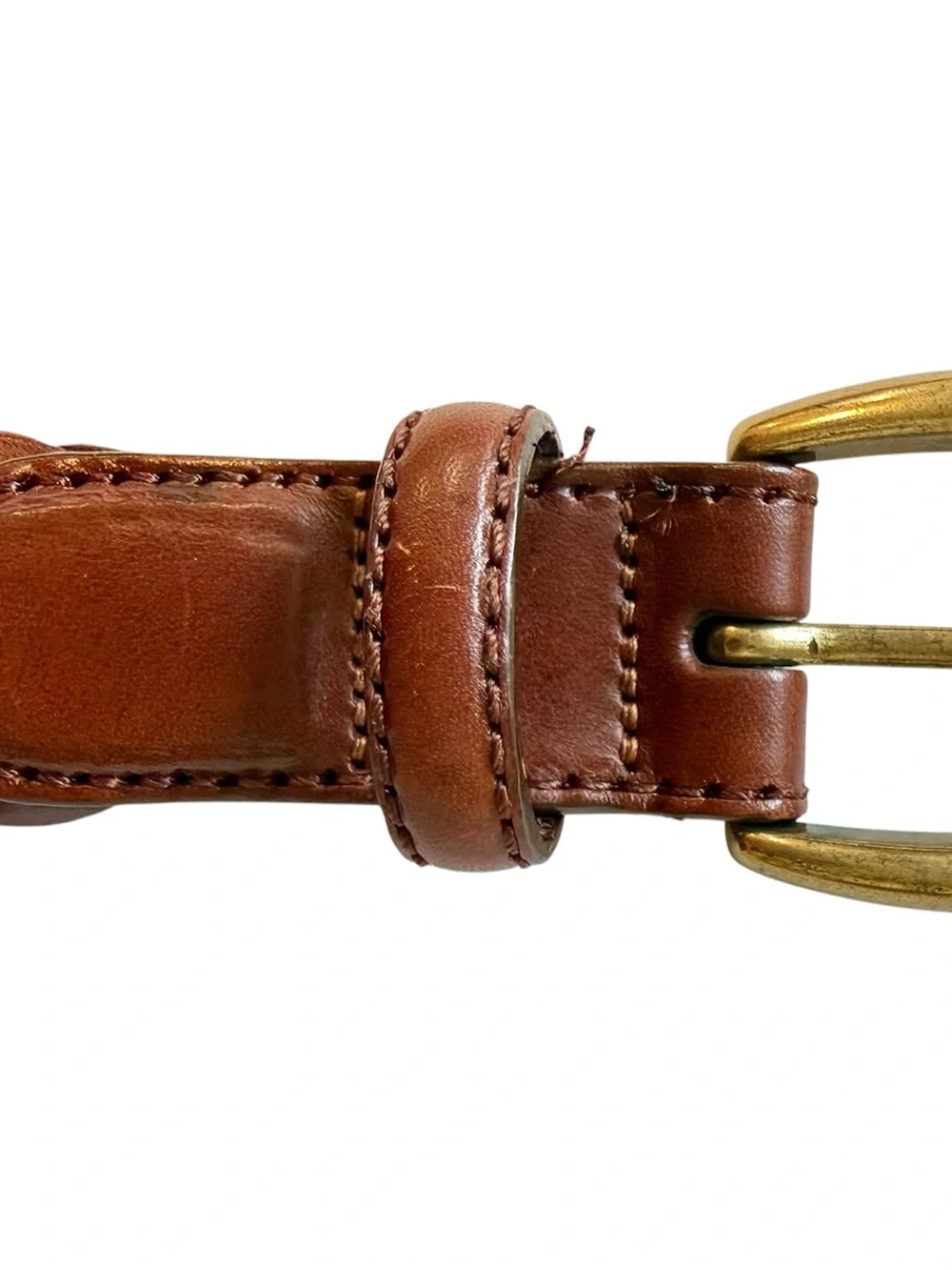 Classic Lands End Mens Braided Leather Belt Brown Mens Size 42 #506